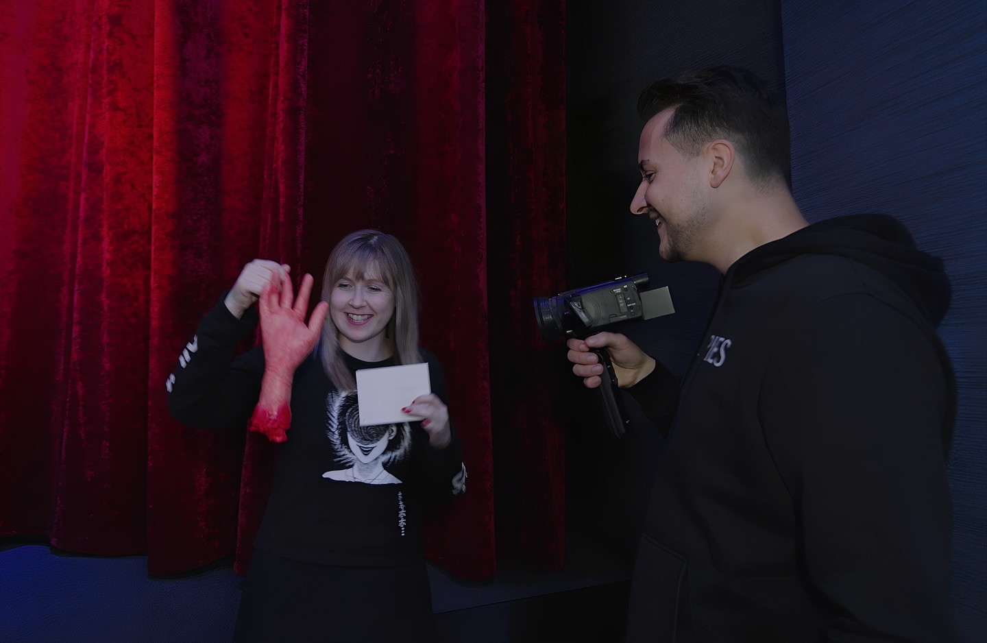 Behind the scenes filming at the cinema